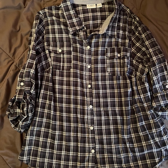 Cato 18/20 purple & black plaid button up - Picture 1 of 3